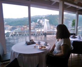 Breakfast in Bilbao overlooking the Guggenheim
